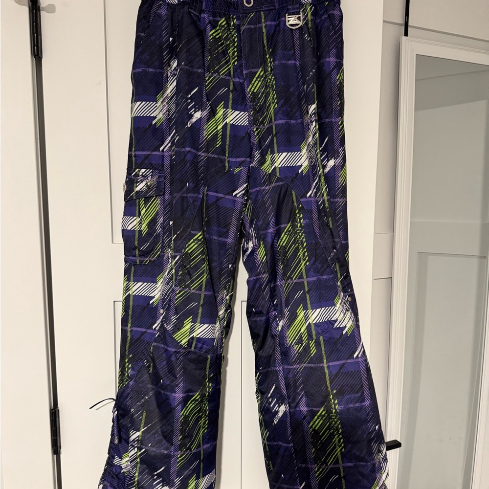 ZeroXposur Kid’s Ski Pants in Purple and Green